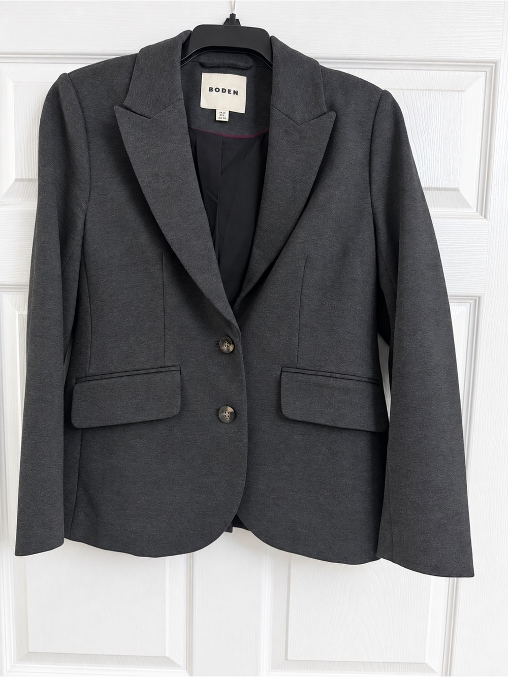 Boden Dark Gray Two-Button Tailored Blazer 8